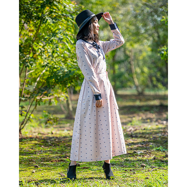 SD02004黃山雀長版洋裝(粉紅)